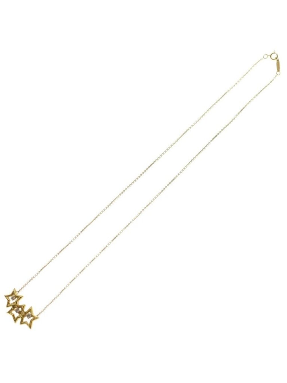 Tiffany & Co Triplestar Diamond 18k Yellow Gold Necklace - Picture 2 of 6